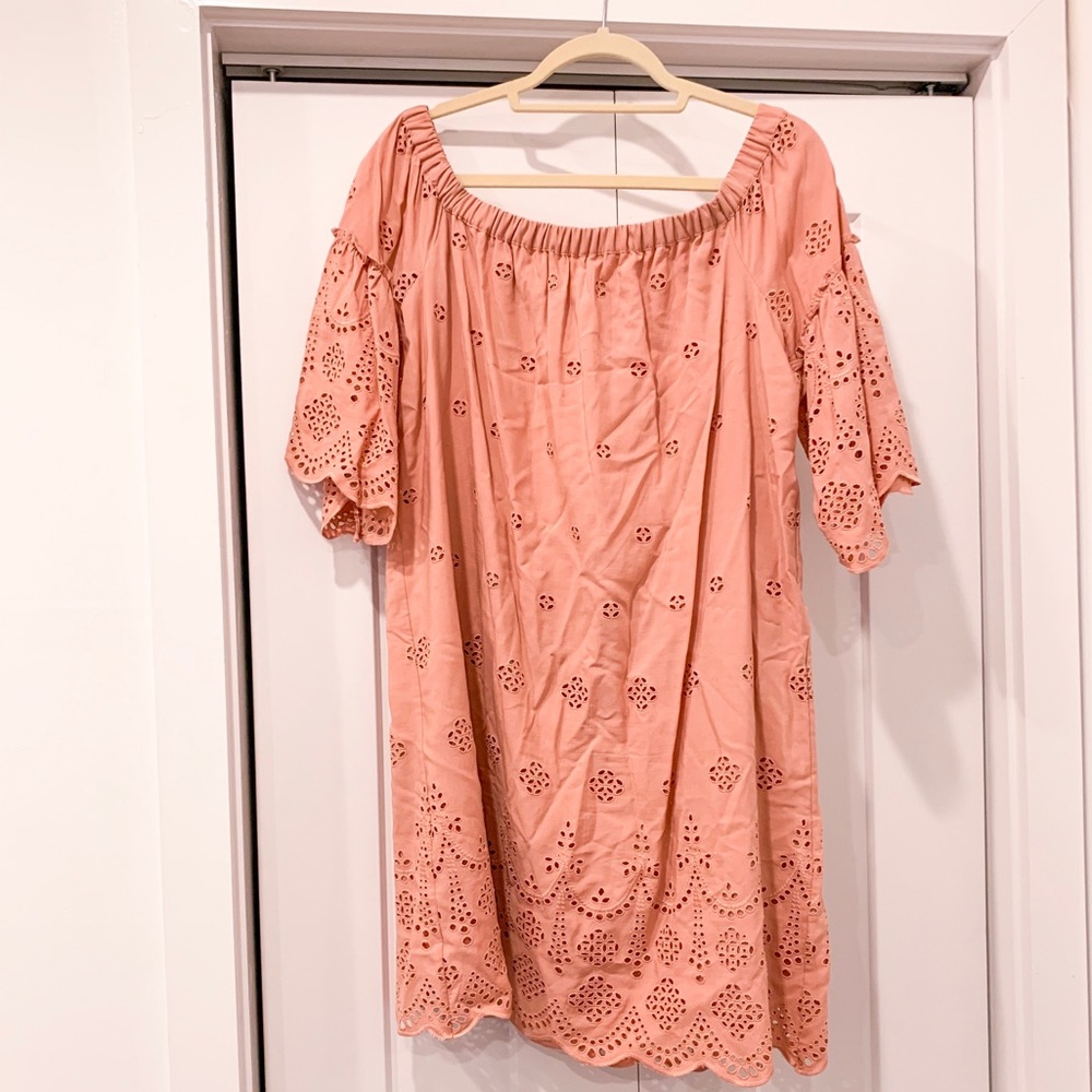 Madewell Dusky Pink Off-the-Shoulder Dress